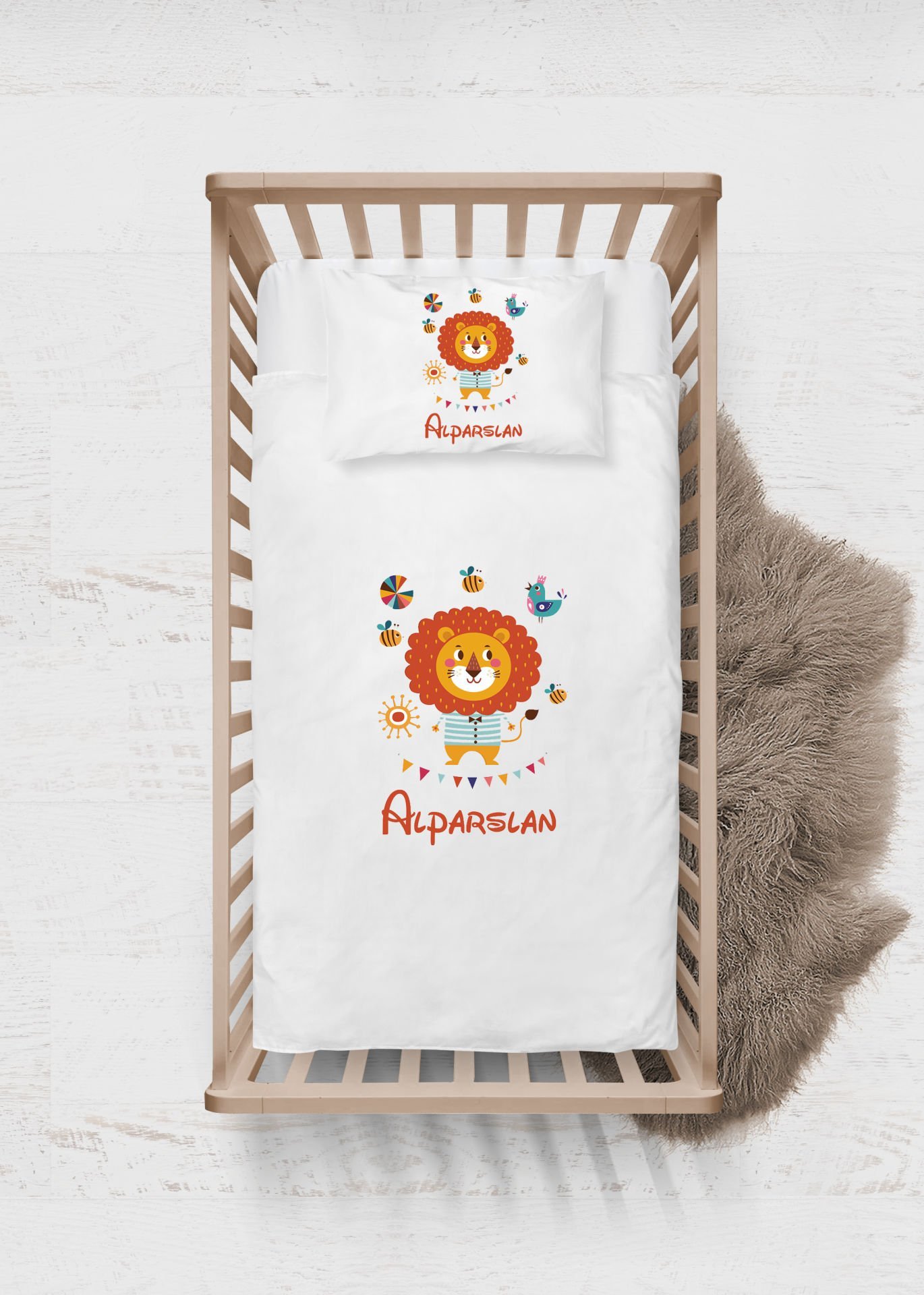 Sevimli Aslan Tasarımı Nevresim Takımı