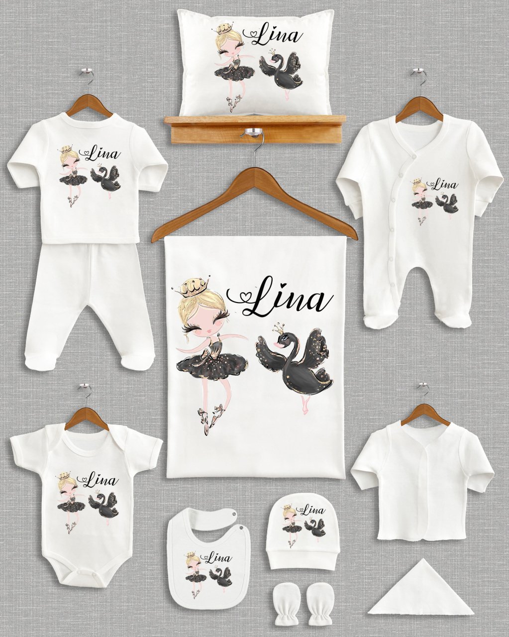 Kuğu Balerin Tasarımı 11'li Organik Hastane Çıkışı