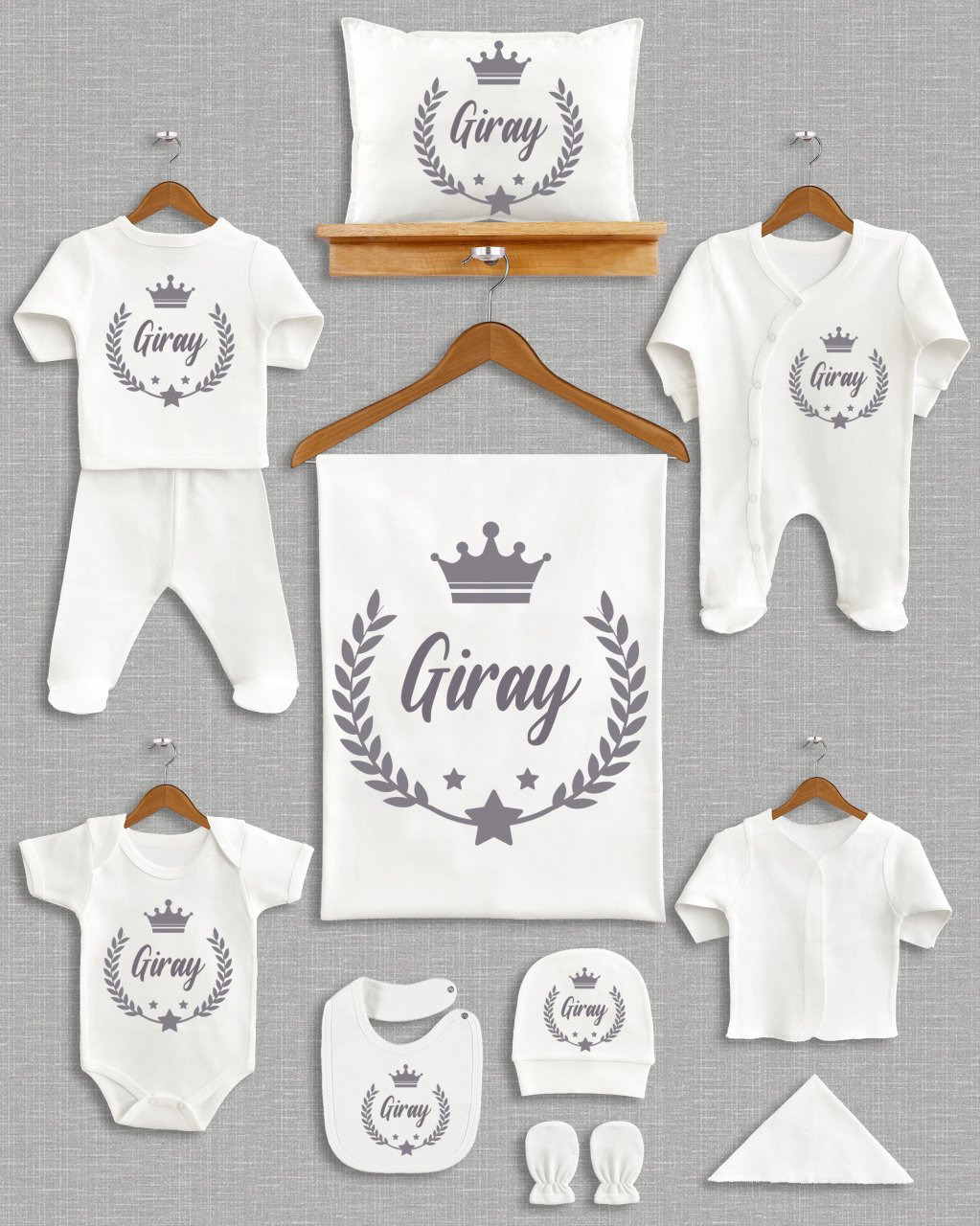 Çelenk Taç Yıldız Tasarımı 11'li Organik  Hastane Çıkışı