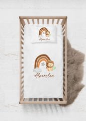 Gökkuşağında Aslan Tasarımı Nevresim Takımı