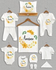 Sarı Çiçekli Tasarım 11'li Organik Hastane Çıkışı