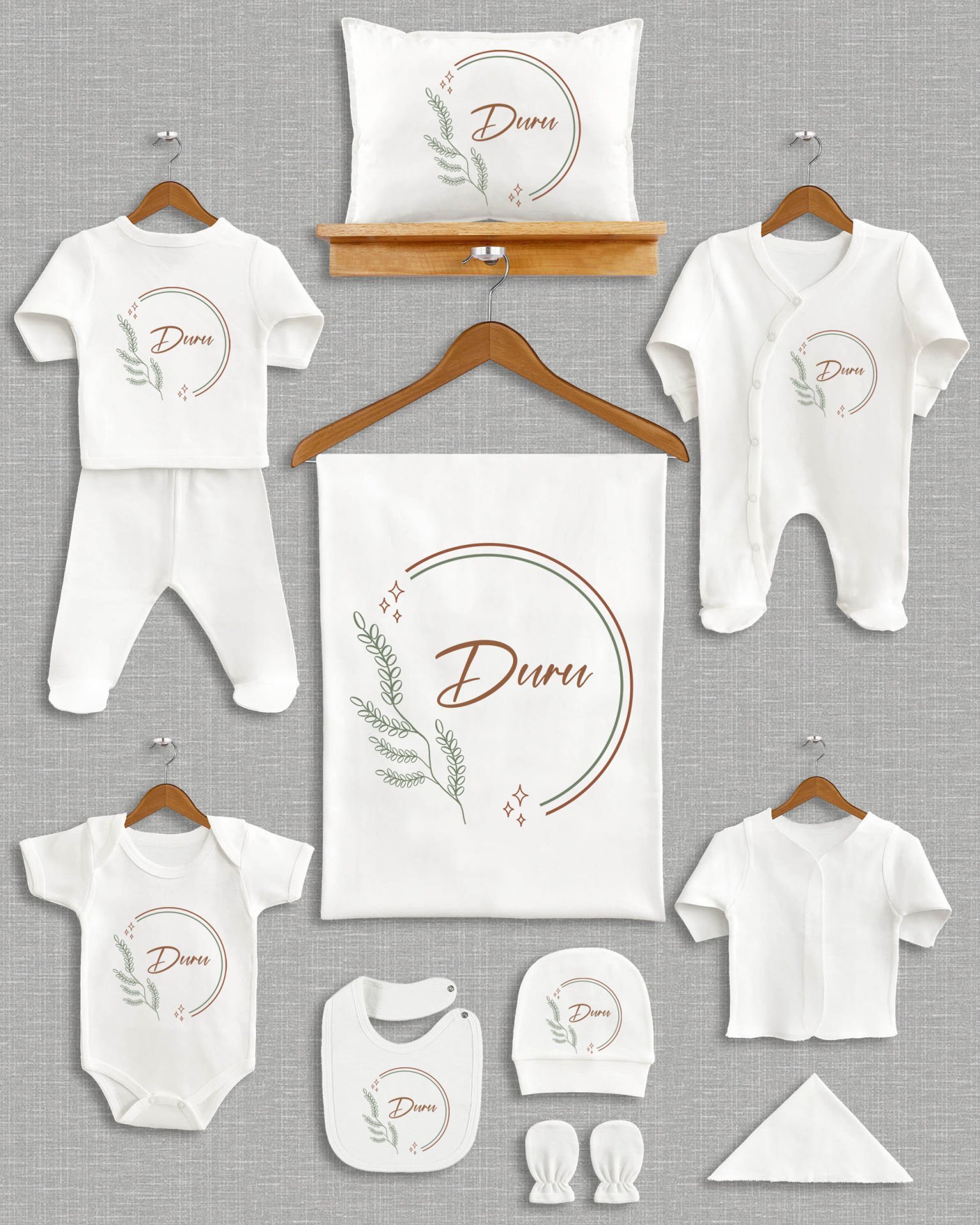 Soft Yaprak Tasarımı 11'li Organik İsme Özel Hastane Çıkışı