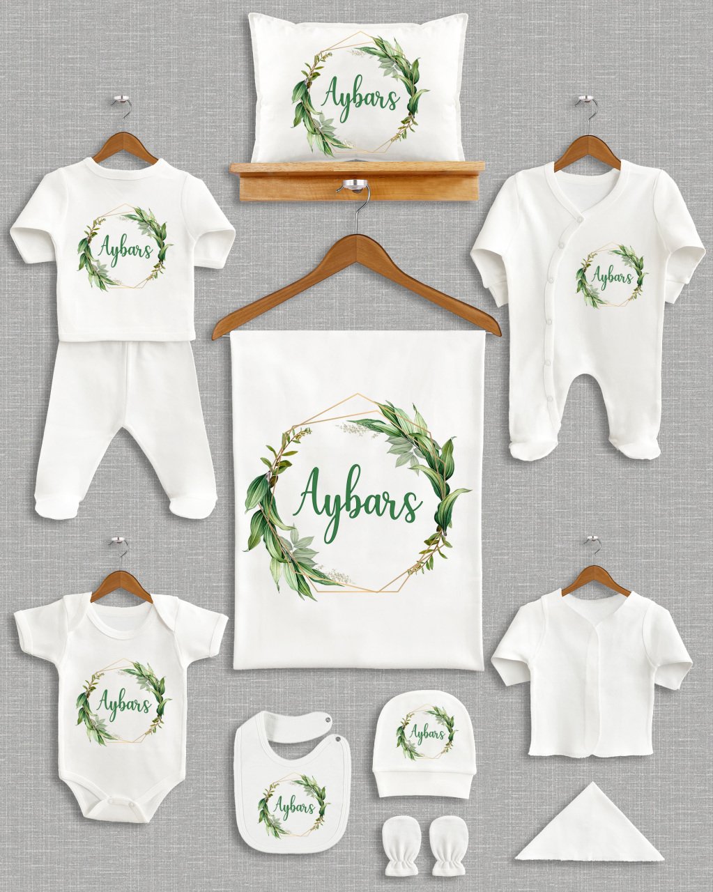 Yeşil Yapraklı Tasarımı 11'li Organik Hastane Çıkışı