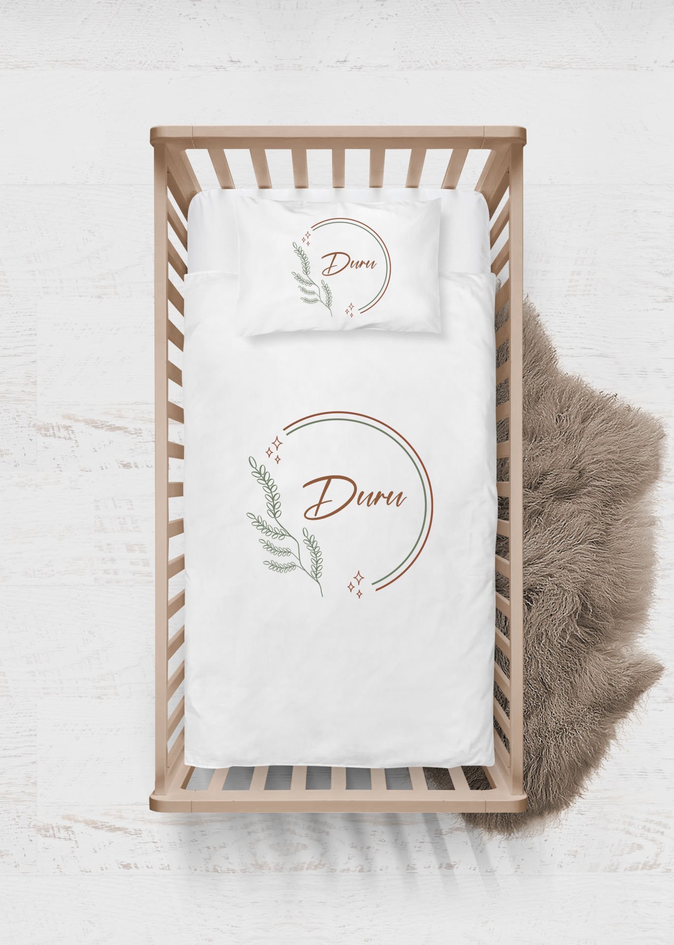 Soft Yaprak Çelenk Tasarımı Nevresim Takımı