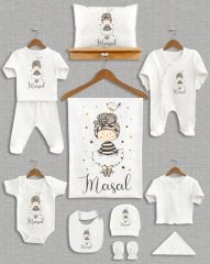 Sevimli Kız Tasarımı 11'li Organik  Hastane Çıkışı