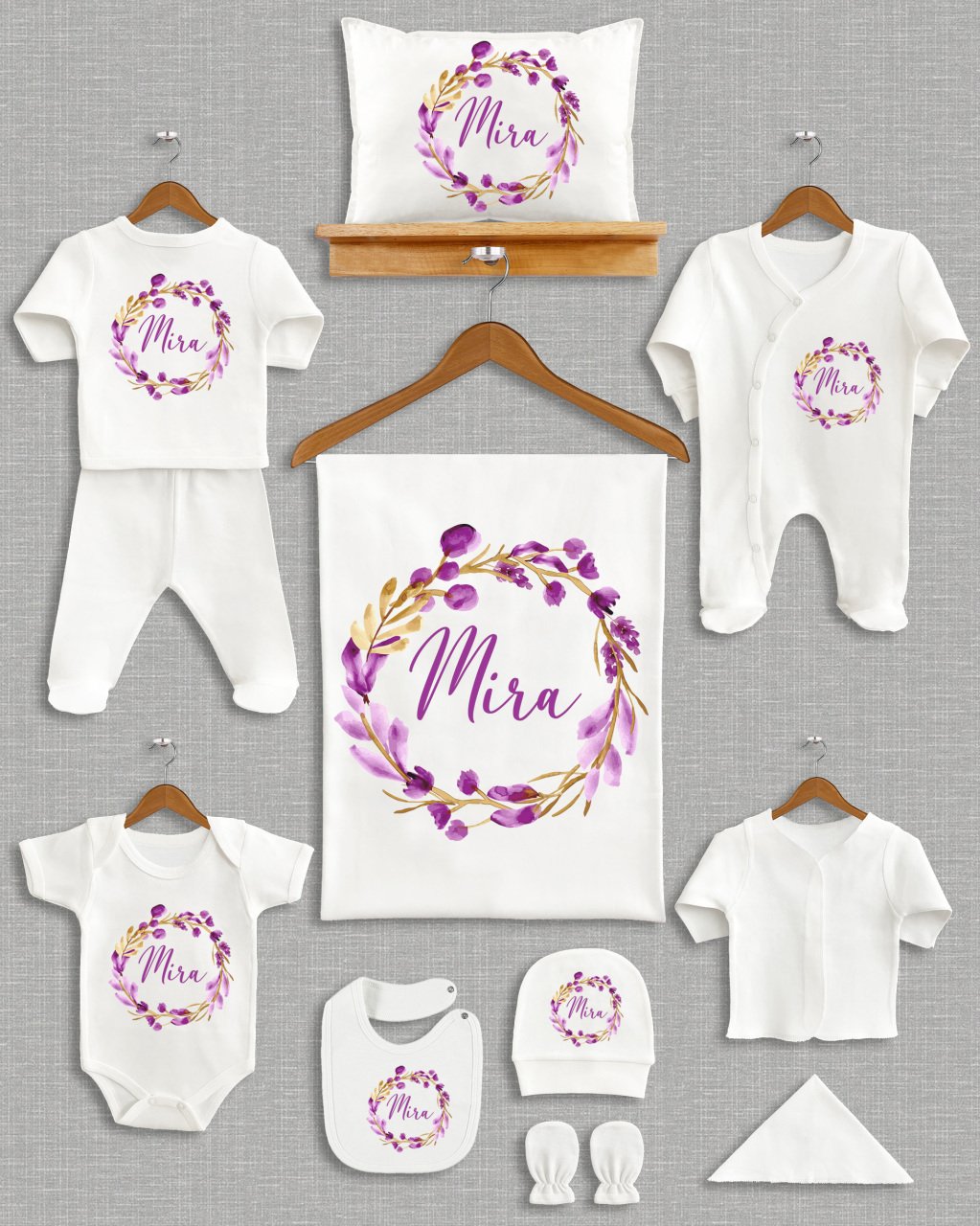 Pastel Çiçek Tasarımı 11'li Organik  Hastane Çıkışı