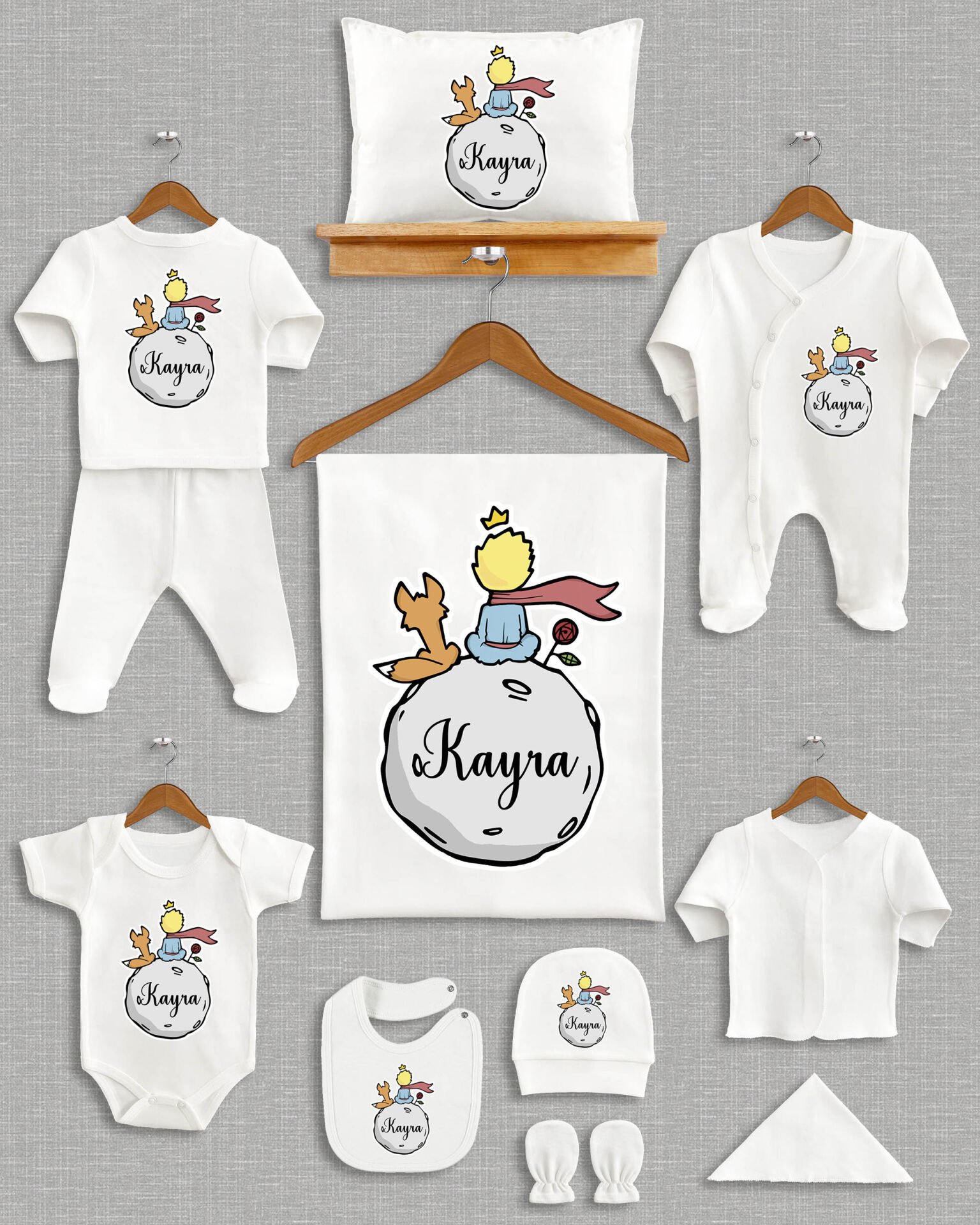 Küçük Prens Tasarımı 11'li Organik İsme Özel Hastane Çıkışı