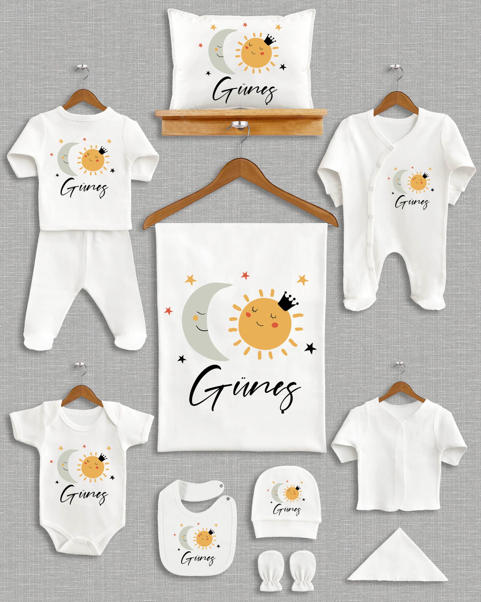 Güneş Tasarımı 11'li Organik İsme Özel Hastane Çıkışı