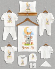 Ay Üzerinde Sallanan Sevimli Koala Tasarım 11'li Organik  Hastane Çıkışı