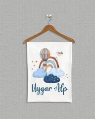 Uçan Balon Tasarımı İsme Özel Organik Battaniye