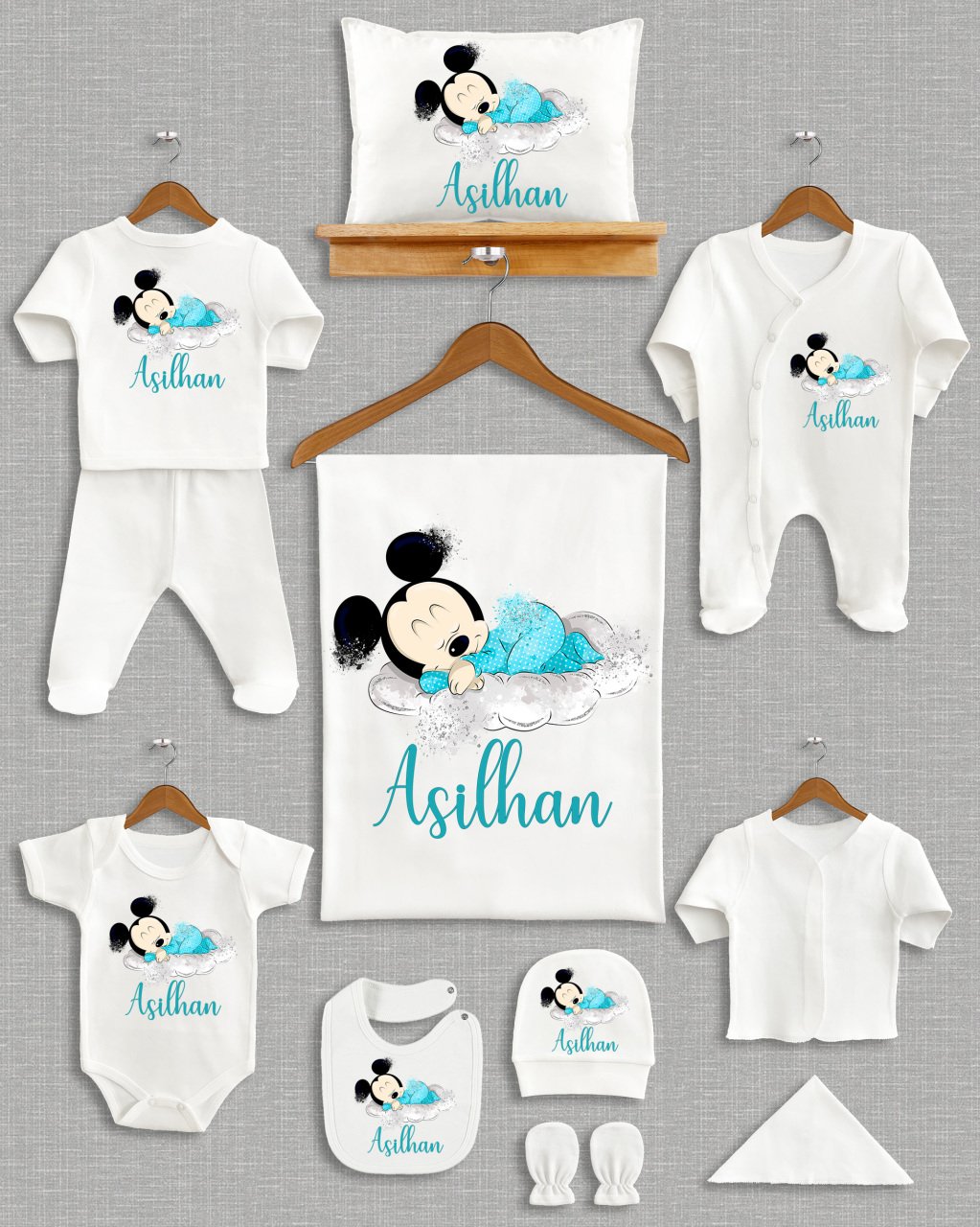 Mickey Mouse Tasarımı 11'li Organik  Hastane Çıkışı