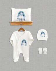 Mavi Gökkuşağı Tasarımı 4'lü Organik Hastane Çıkışı