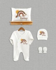 Güneşli Gökkuşağı Tasarımı 4'lü Organik Hastane Çıkışı