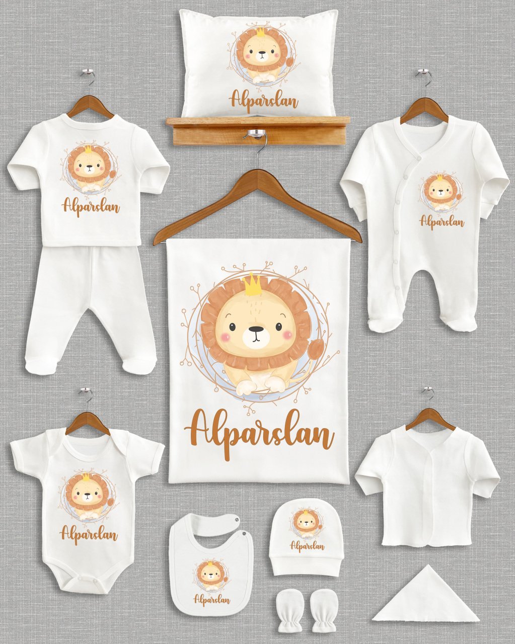 Sevimli Aslan Tasarımı 11'li Organik  Hastane Çıkışı