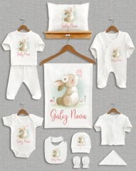 Sevimli Tavşan Tasarımı 11'li Organik  Hastane Çıkışı