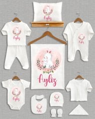 Sevimli İkili Tavşan Tasarımı 11'li Organik  Hastane Çıkışı