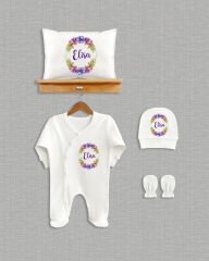 Çiçekli Çelenk Tasarımı 4'lü Organik Hastane Çıkışı