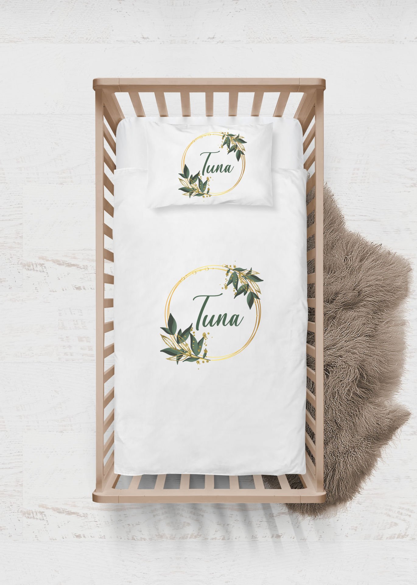 Yaprak Çelenk Tasarımı Nevresim Takımı