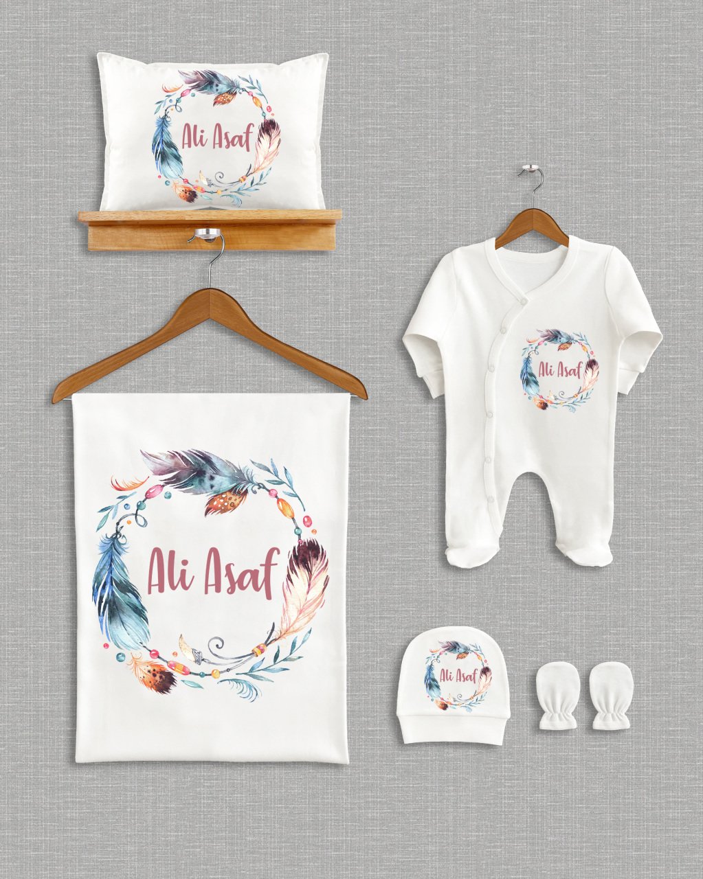 Tüylü Çelenk Modeli 5'li Organik Hastane Çıkışı