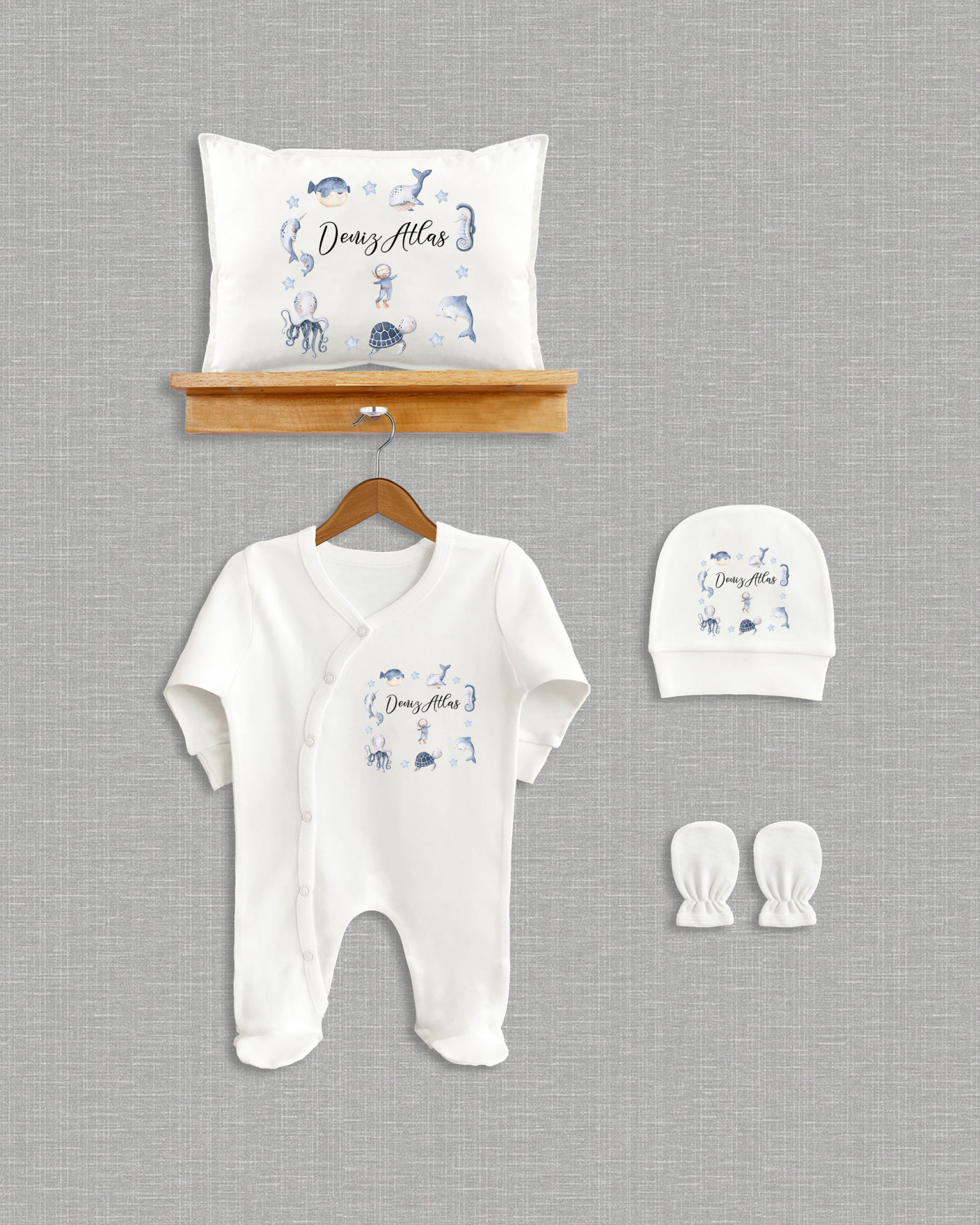 Deniz Temalı 4'lü Organik Hastane Çıkışı