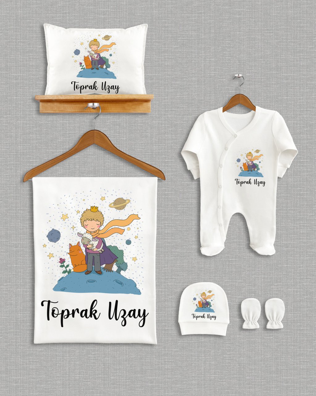 Küçük Prens Tasarımı 5'li Organik Hastane Çıkışı