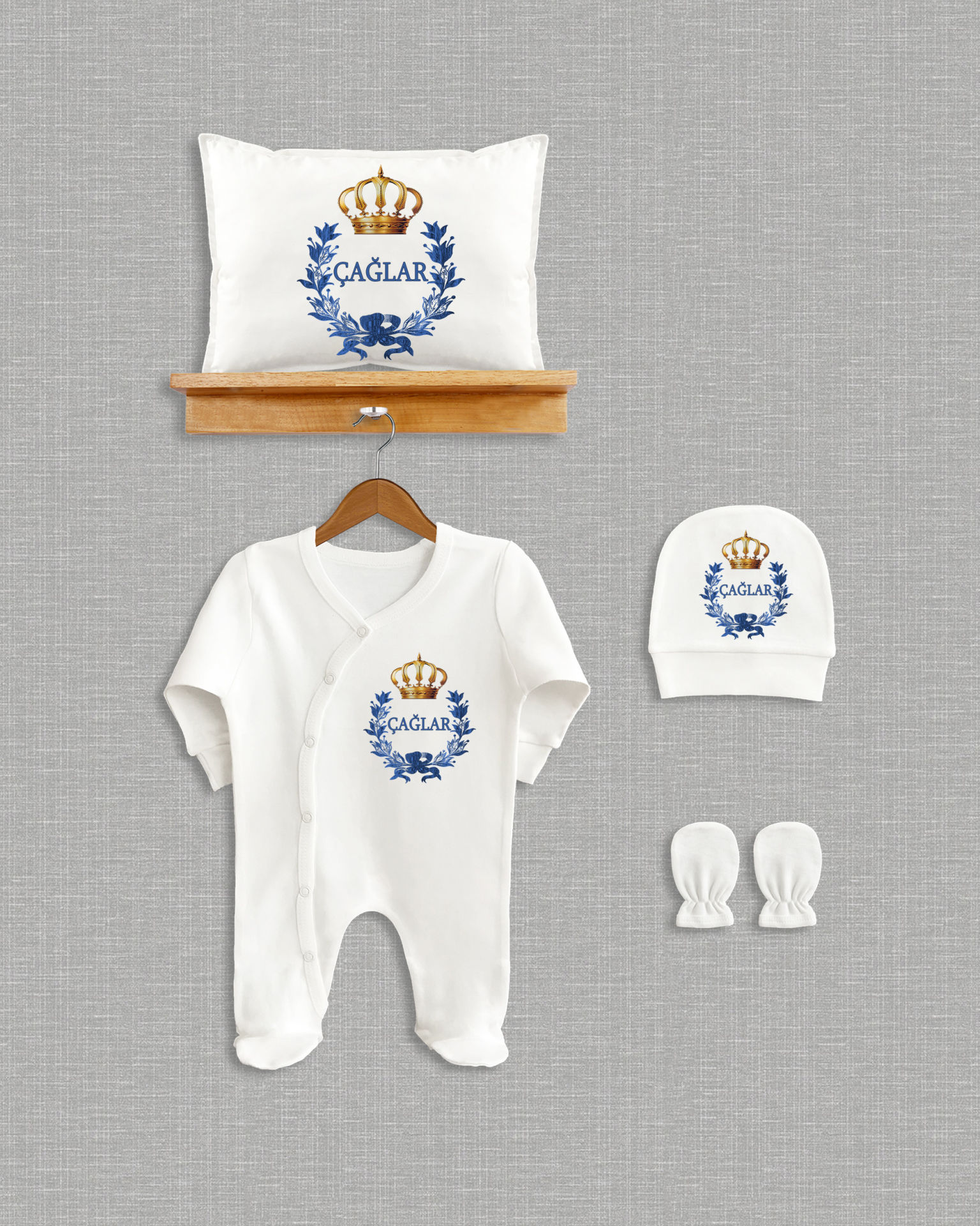 Taçlı Çelenk Tasarımı 4'lü Organik Hastane Çıkışı