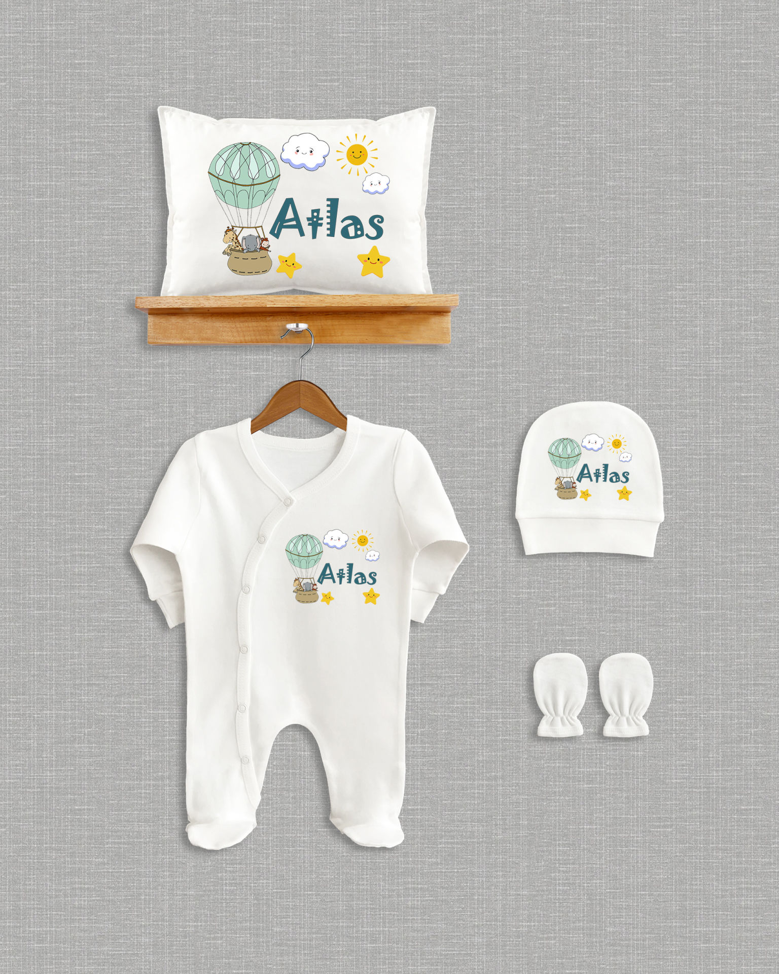 Uçan Balon Tasarımı 4'lü Organik Hastane Çıkışı