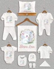 Sevimli Tavşan Tasarımı 11'li Organik  Hastane Çıkışı