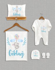 Balon Tutan Fil Tasarımı 5'li Organik Hastane Çıkışı