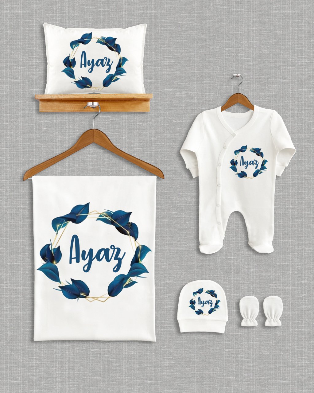 Yaprak Çelenk Tasarımı 5'li Organik Hastane Çıkışı