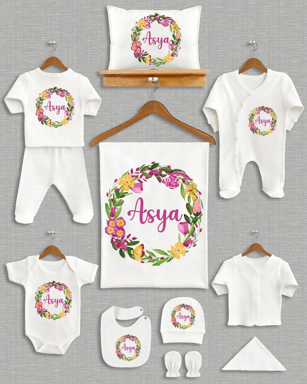 Renkli Çiçek Tasarımı 11'li Organik  Hastane Çıkışı