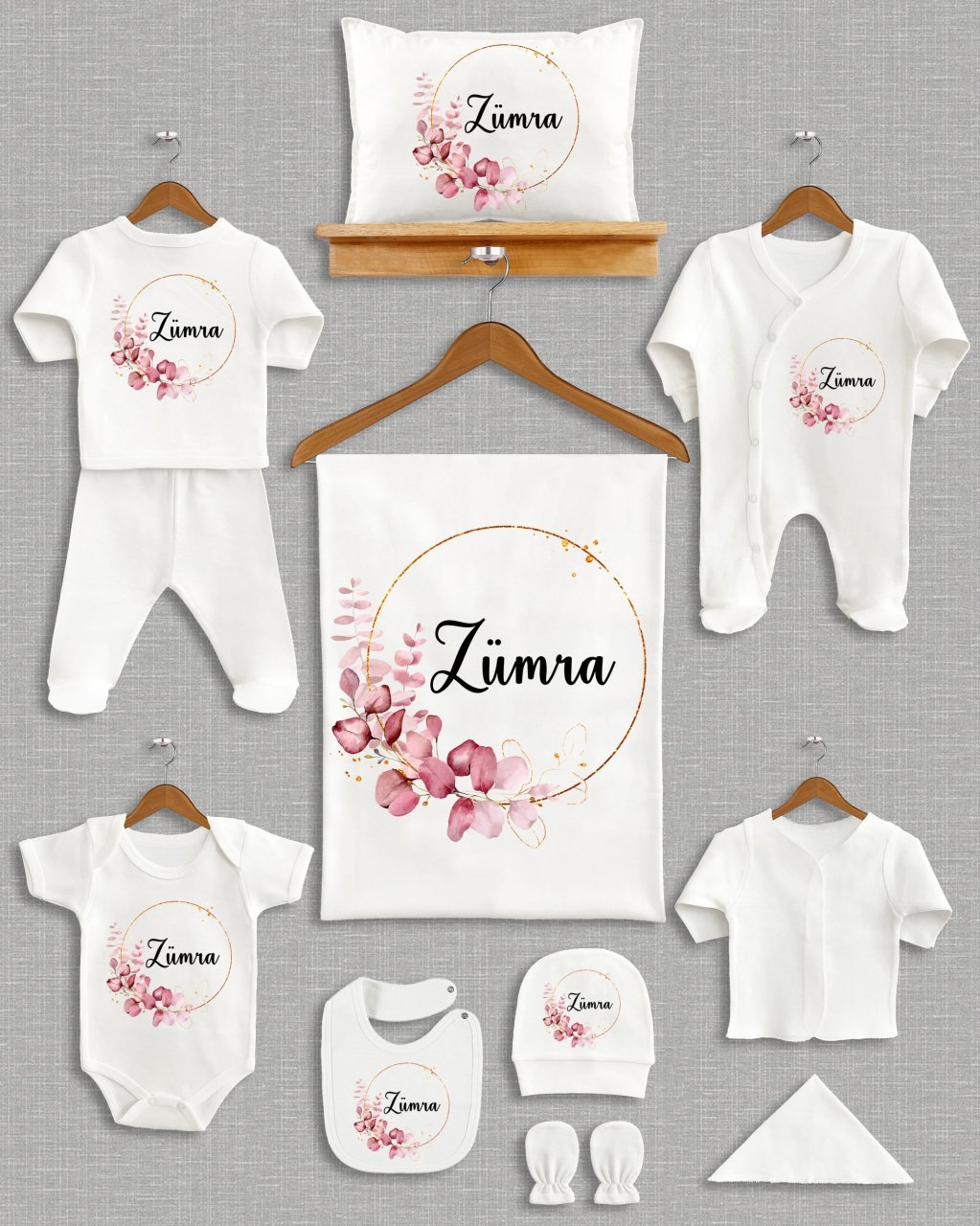 Pastel Yaprak Tasarımı 11'li Organik  Hastane Çıkışı