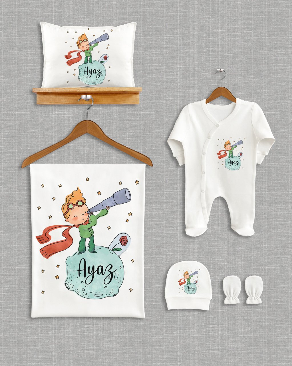 Küçük Prens Tasarımı 5'li Organik Hastane Çıkışı