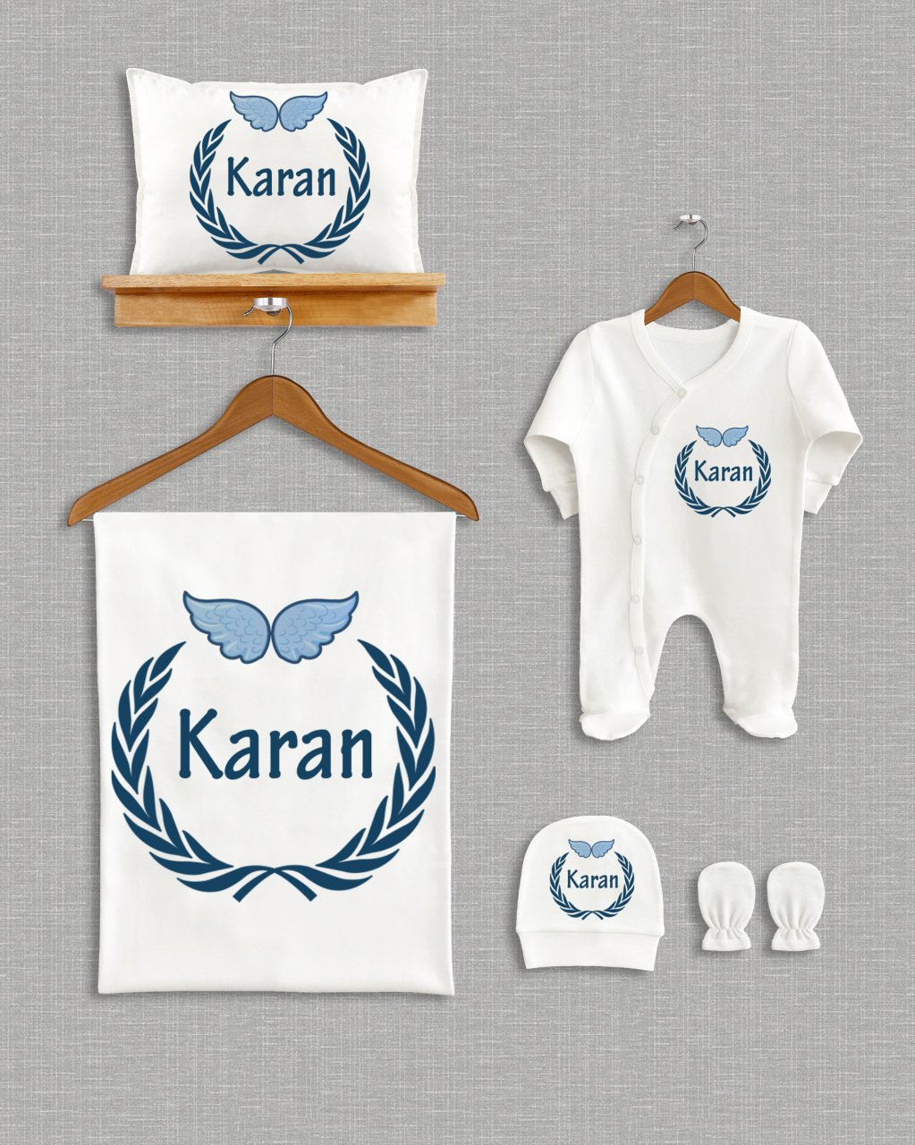 Kanatlı Çelenk Tasarımı 5'li Organik Hastane Çıkışı