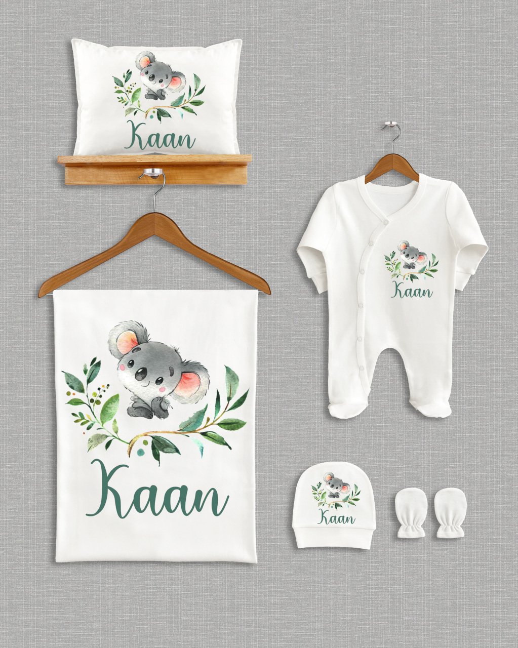 Sevimli Koala Tasarımı 5'li Organik Hastane Çıkışı