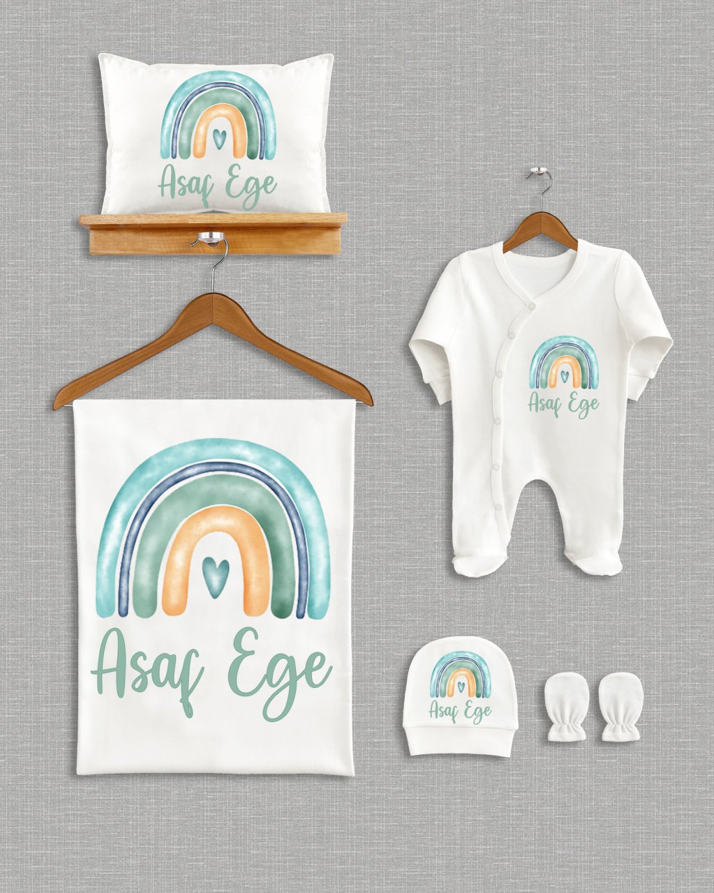 Soft Gökkuşağı Tasarımı 5'li Organik Hastane Çıkışı