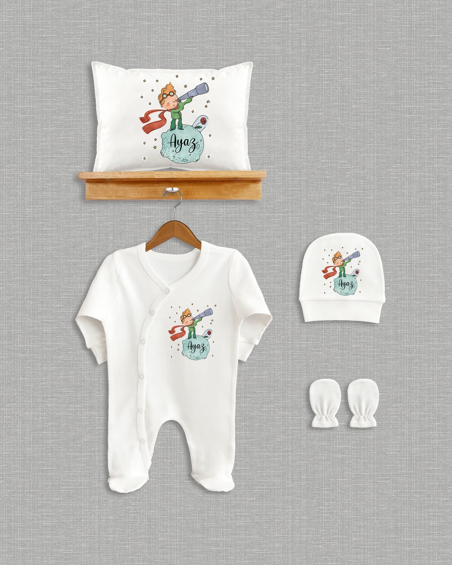 Küçük Prens Tasarımı 4'lü Organik Hastane Çıkışı