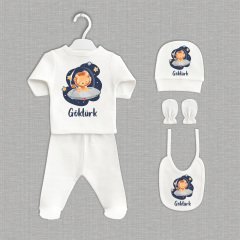 Uzay Aracında Sevimli Aslancık Tasarımı 5'li Organik Hastane Çıkışı