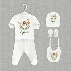Sevimli Hayvanlar Tasarımı 5'li Organik Hastane Çıkışı