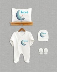 Ay Üstünde Tavşan Tasarım 4'lü Organik Hastane Çıkışı