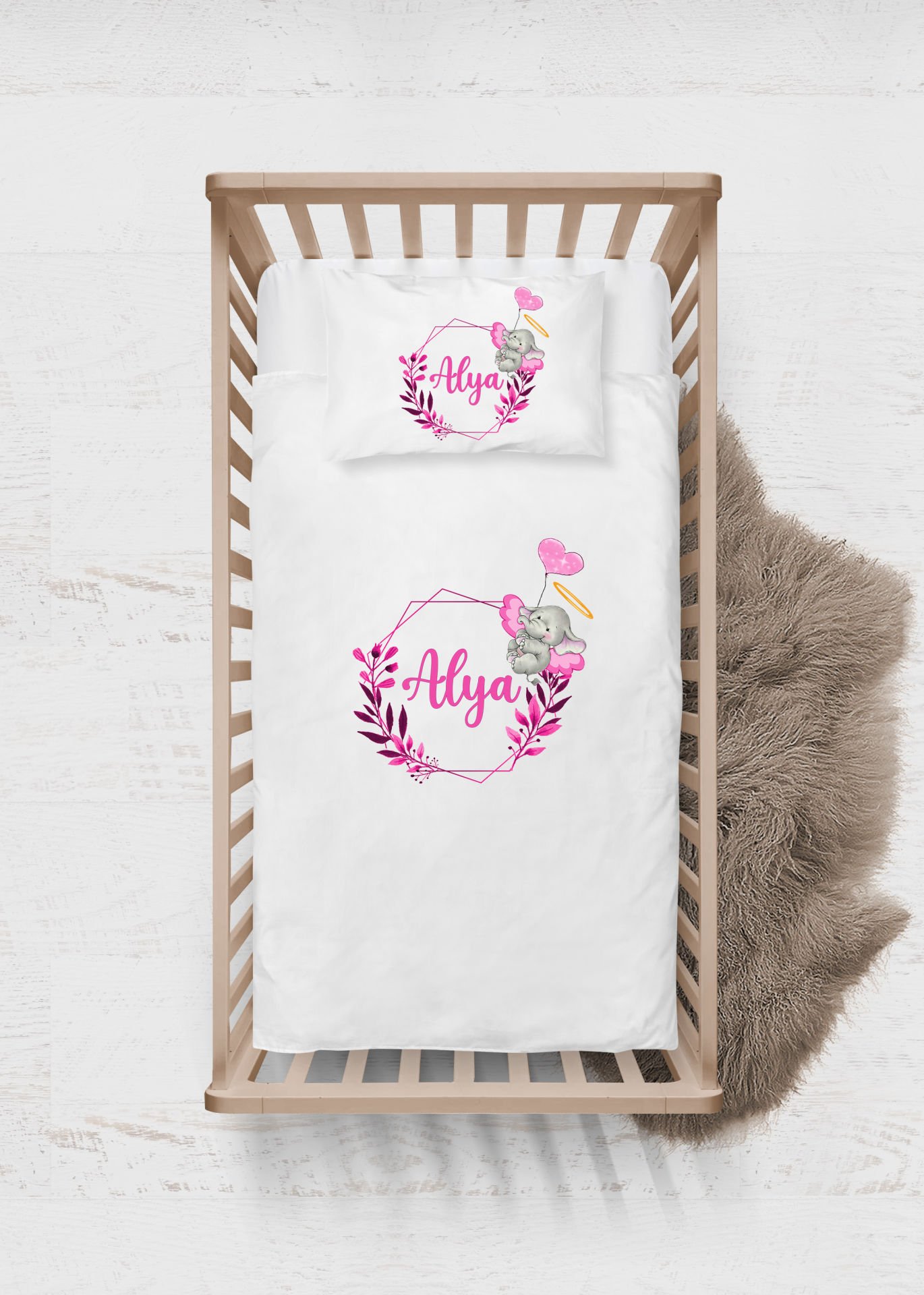 Balon Tutan Sevimli Fil Tasarımı Nevresim Takımı