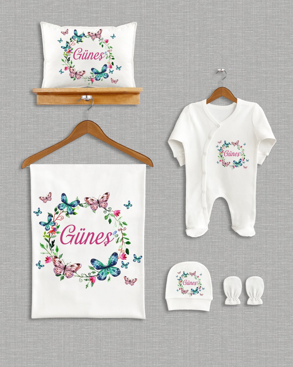 Kelebekli Tasarım 5'li Organik Hastane Çıkışı