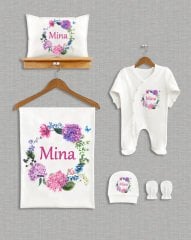 Renkli Çiçek Çelenk Tasarımı 5'li Organik Hastane Çıkışı