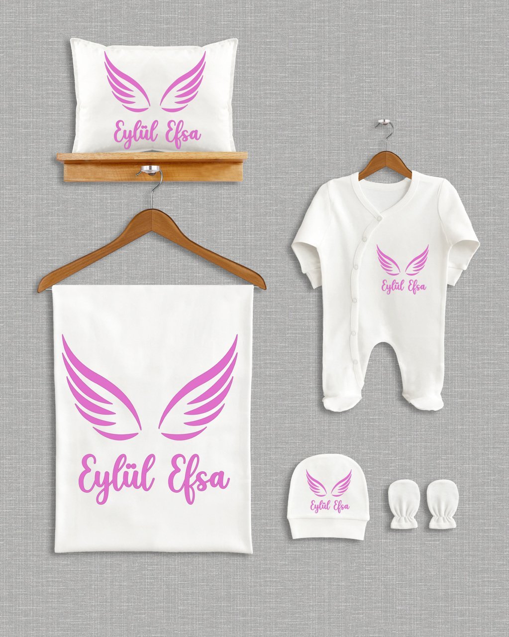 Melek Kanadı Tasarımı 5'li Organik Hastane Çıkışı