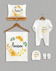 Sarı Çiçek Tasarımı 5'li Organik Hastane Çıkışı