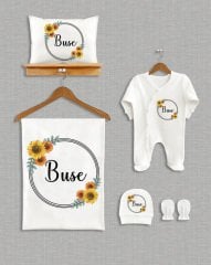 Sarı Çiçek Çelenk Tasarımı 5'li Organik Hastane Çıkışı