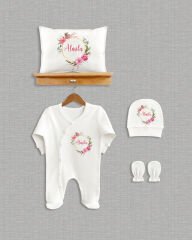 Çiçekli Çelenk Tasarımı 4'lü Organik Hastane Çıkışı