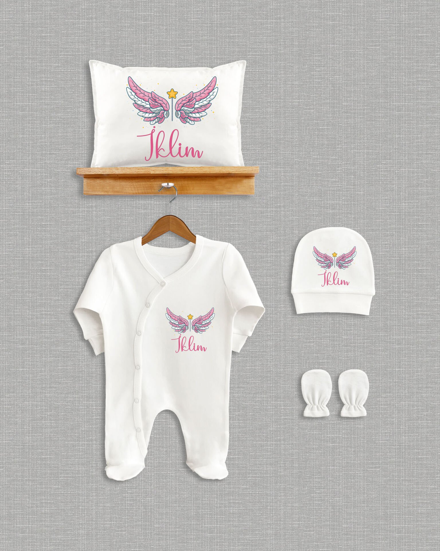 Melek Kanadı Tasarımı 4'lü Organik Hastane Çıkışı