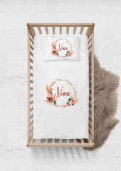 Pastel Çiçek Çelenk Tasarımı Nevresim Takımı