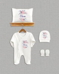 Çiçekli Tasarım 4'lü Organik Hastane Çıkışı